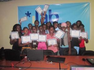 Women trained on computing fundamentals at iLab Liberia.