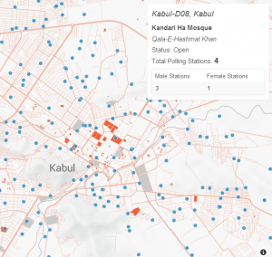 Open polling centers in Kabul, Afghanistan. 